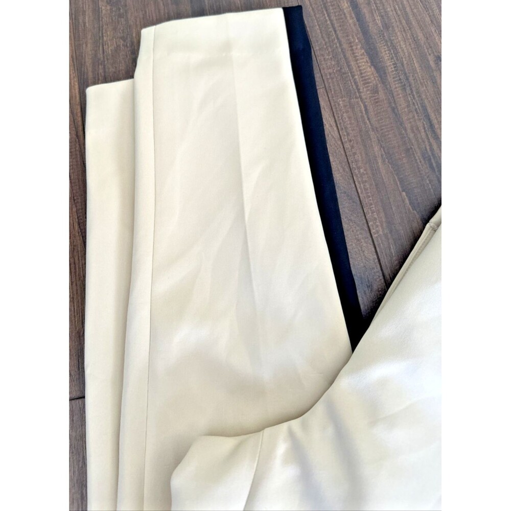 DKNY Women's Soft Hand Scuba Ankle Dressy Pants Sides Stripes Beige Black Size 0 - Picture 8 of 11